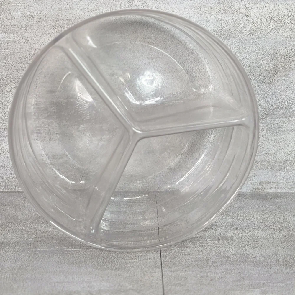 Longaberger Basket Plastic Protector Clear Insert Small Tri-Divider 3 Section